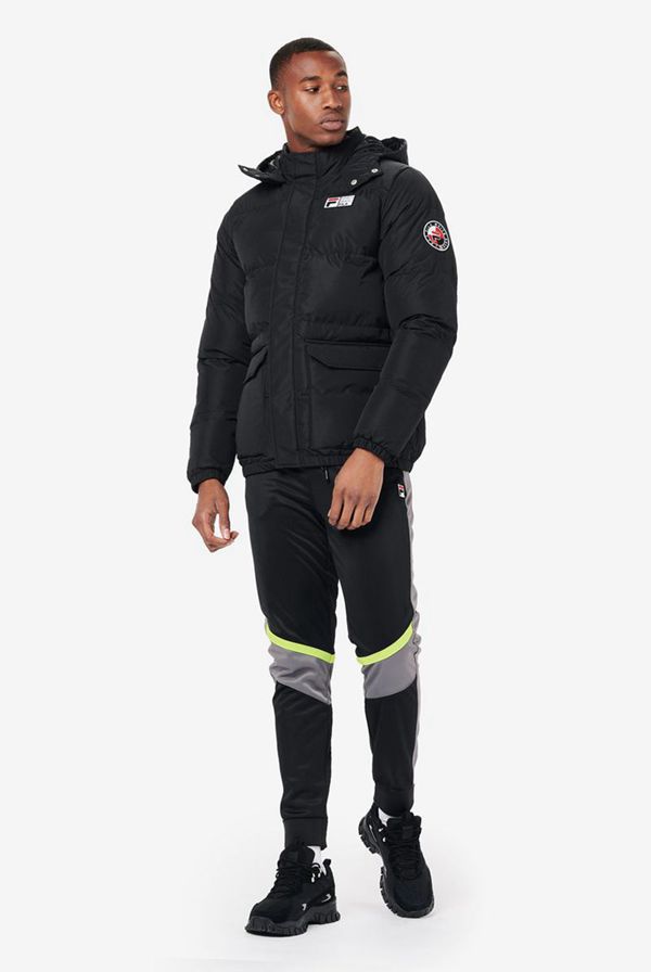 Jaquetas Fila Homem Pretas - Fila Ortler Outdoor Puffer Loja Online Portugal,OPQN-95617